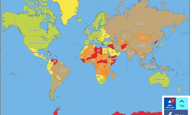 Куди краще не їхати: світовий рейтинг найбільш небезпечних країн Куди краще не їхати: світовий рейтинг найбільш небезпечних країн