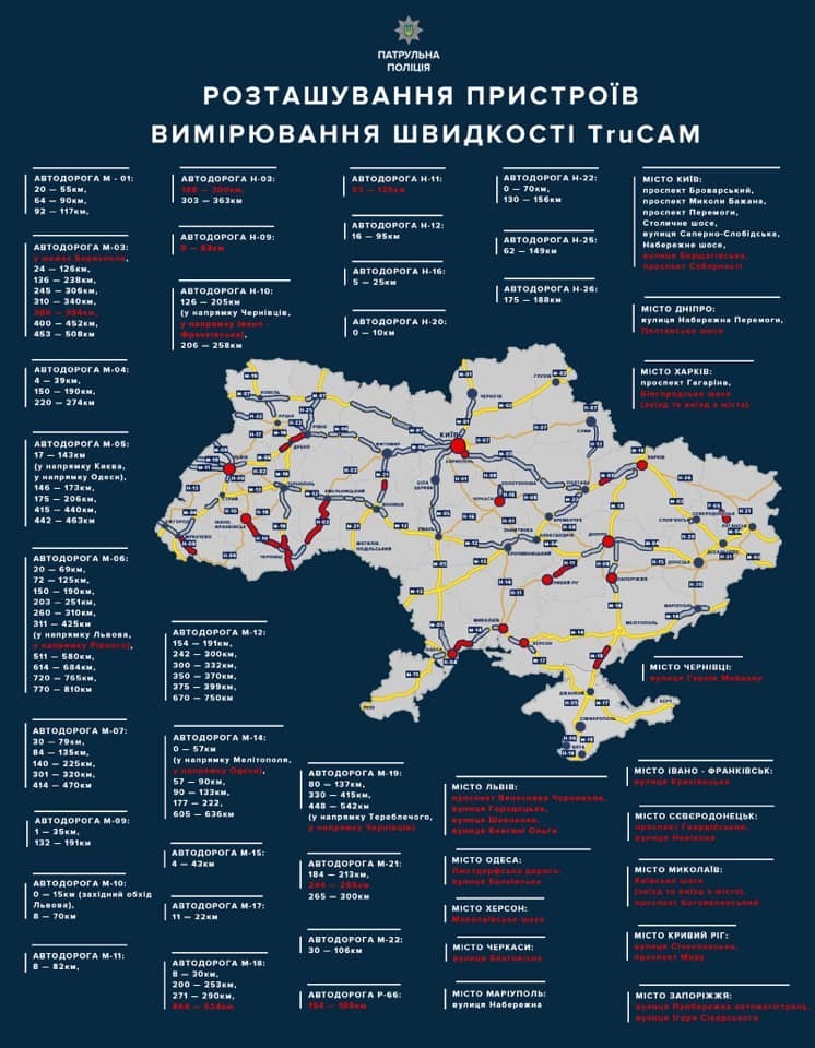 Поліція встановила на дорогах України 25 нових приладів контролю швидкості TruCam Поліція встановила на дорогах України 25 нових приладів контролю швидкості TruCam