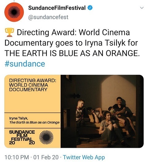 Українська режисерка отримала нагороду за кращу режисуру на кінофестивалі Sundance Українська режисерка отримала нагороду за кращу режисуру на кінофестивалі Sundance