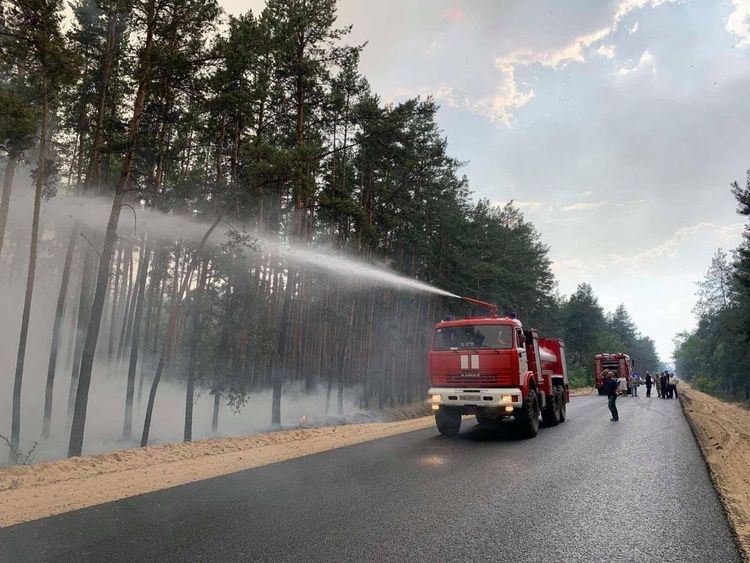 Поблизу лінії фронту вирує лісова пожежа Поблизу лінії фронту вирує лісова пожежа
