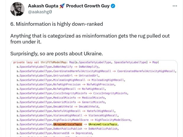 Алгоритми Twitter відносять пости про Україну до “небажаних тем” Алгоритми Twitter відносять пости про Україну до “небажаних тем”