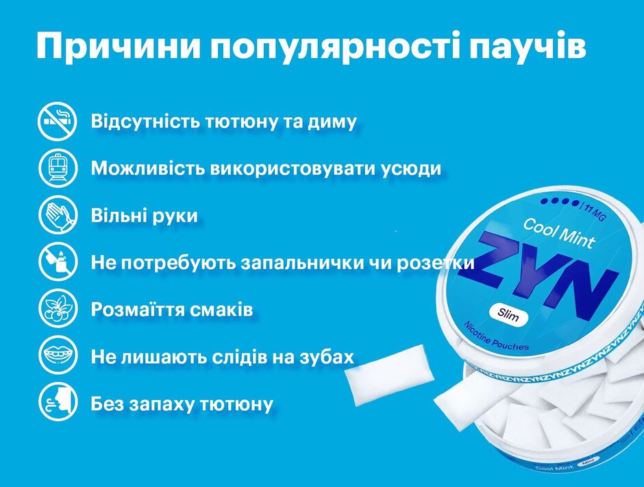 Нікотинові паучі: плюси, мінуси, підводні камені Нікотинові паучі: плюси, мінуси, підводні камені