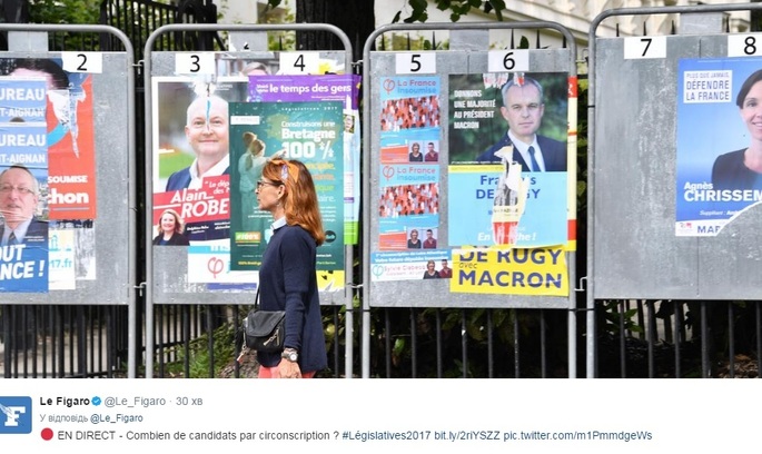 фото Twitter Le Figaro Парламентські вибори у Франції: чого чекати Україні?