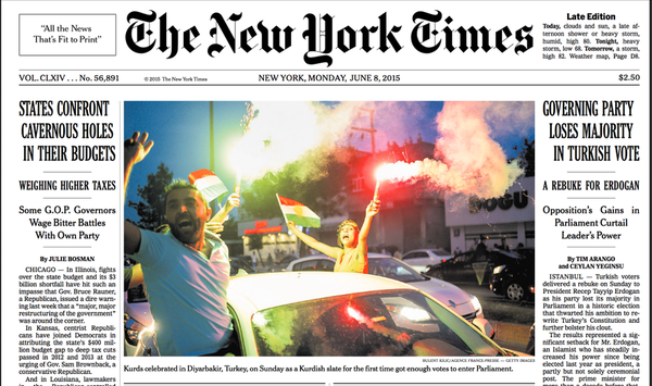 обкладинка The New York Times за 8 червня 2015 року Як Трамп та Fox News наїхали на The New York Times, і хто тепер буде вибачатися