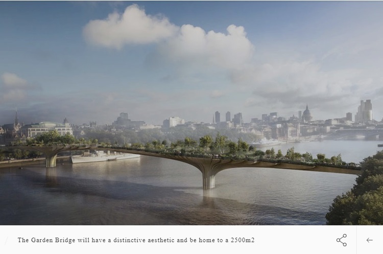 фото arup.com/projects/garden-bridge Екологічний міст через Темзу, вкритий деревами, не побудують – мер проти