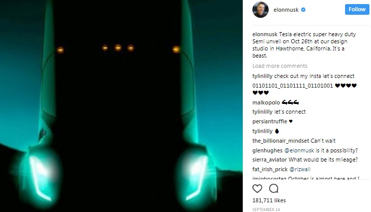 В мережу потрапило шпигунське фото електровантажівки Tesla