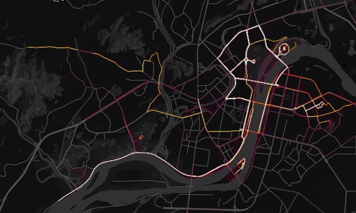 фото Strava heatmap Фітнес-компанія, що опублікувала карту активності клієнтів, випадково видала секретні військові бази