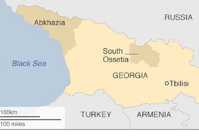 карта ВВС Режим Асада визнав Абхазію та Південну Осетію державами, Грузія розриває зв’язки з Сирією