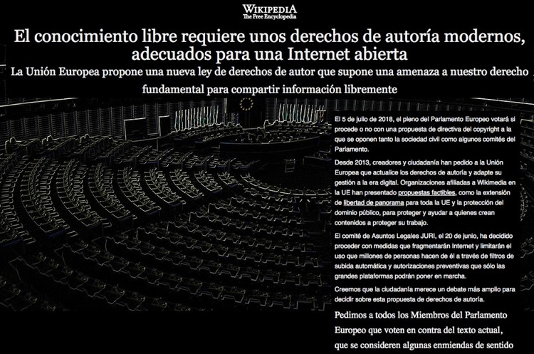 скрін-шот techcrunch.com Wikipedia припинила роботу в трьох країнах на знак протесту проти закону про авторське право