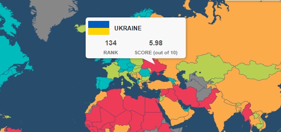Україна піднялася у рейтингу економічної свободи на 15 пунктів Україна піднялася у рейтингу економічної свободи на 15 пунктів