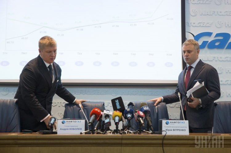 Голова правління НАК «Нафтогаз України» Андрій Коболєв та головний виконавчий директор НАК «Нафтогаз України» Юрій Вітренко Вершники апокаліпсису: як «Нафтогаз» знецінив українську ГТС