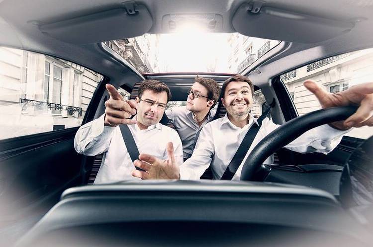 Зліва направо: співзасновники BlaBlaCar Ніколя Брюссон, Франсіс Наппез і Фредерік Маззелла Нічого особистого: 5 TED-виступів про шерінгову економіку