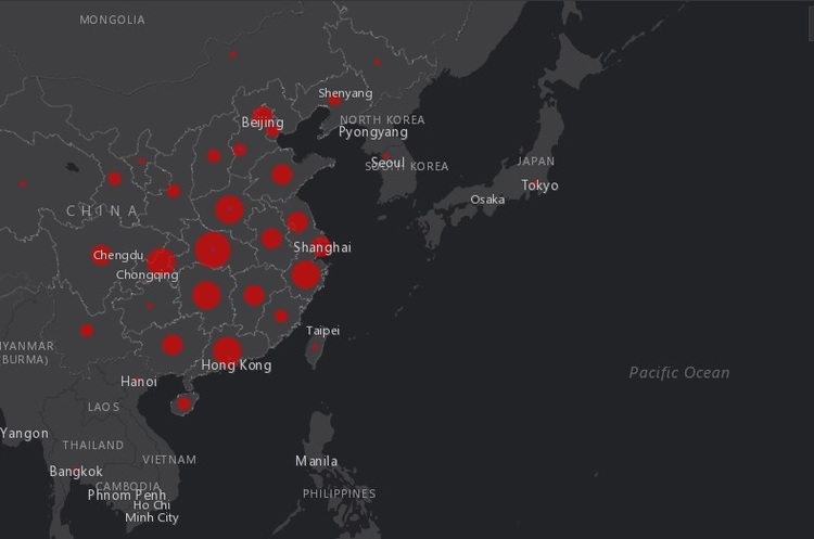 https://gisanddata.maps.arcgis.com У мережі з'явилася онлайн-карта поширення китайського коронавірусу