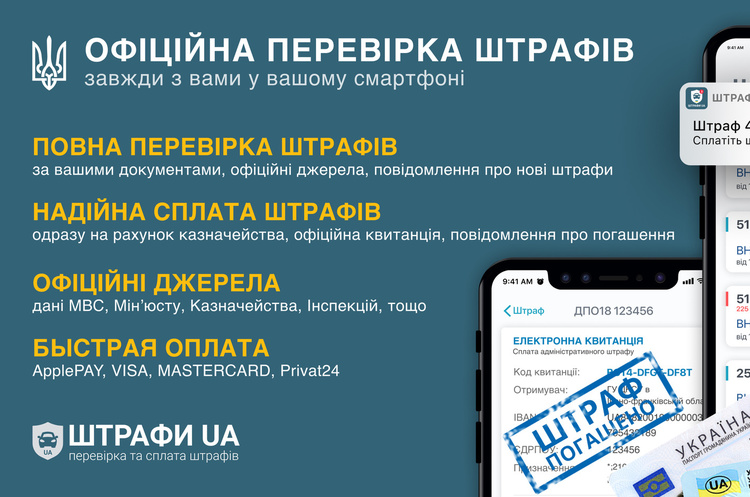 Сервіс Штрафи UA спільно з МВС запустили додаток для перевірки ПДР-штрафів у мобільному телефоні