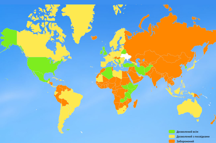 Країни, що вже відкрили доступ для українців Країни, що вже відкрили доступ для українців