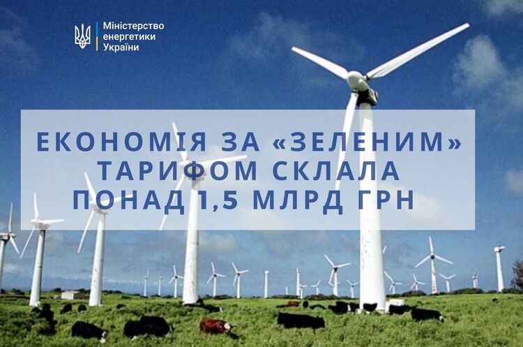 Економія за «зеленим» тарифом склала понад 1,5 млрд гривень – Міненерго Економія за «зеленим» тарифом склала понад 1,5 млрд гривень – Міненерго