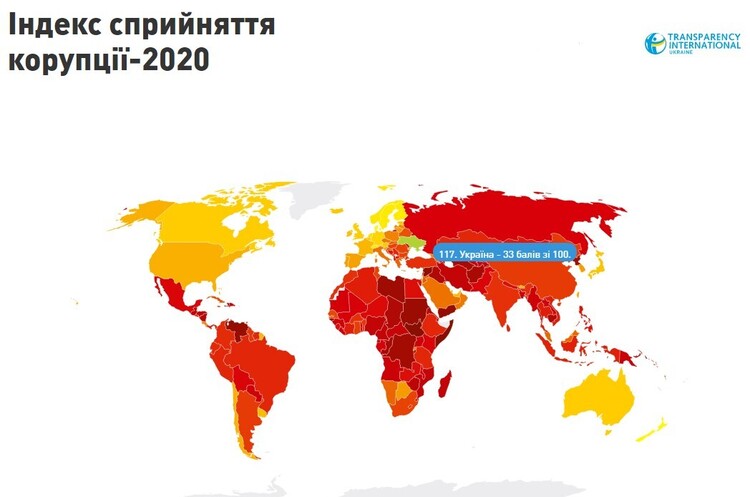 Україна покращила показники в Індексі сприйняття корупції від Transparency International Україна покращила показники в Індексі сприйняття корупції від Transparency International