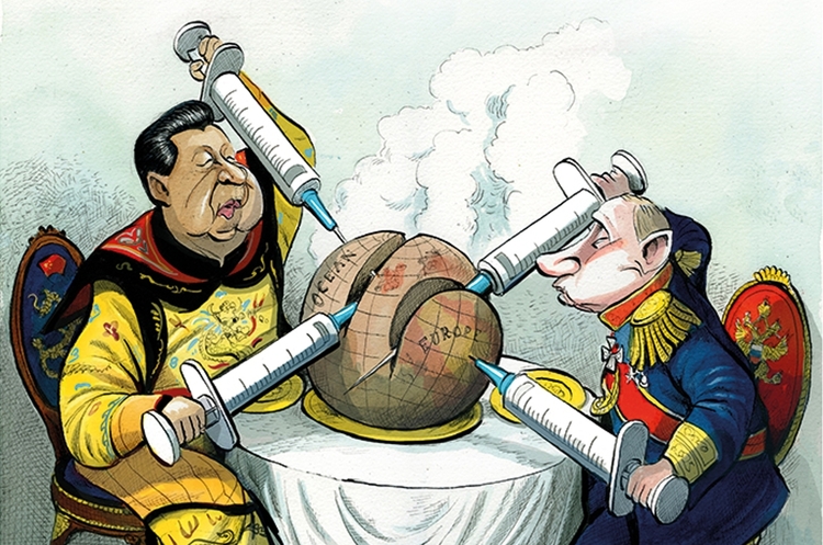 Карикатура: Китайский и российский лидеры «делят мир» с помощью вакцины против COVID-19 Эра «вакцинной дипломатии»: как Индия, Китай и Россия наращивают влияние