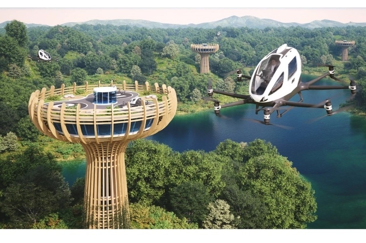 фото Giancarlo Zema Design Group Розробник літаючих таксі EHang побудує в Італії аеропорт, схожий на дерево