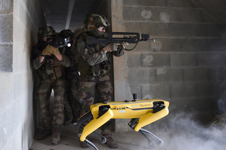 фото Saint-Cyr Coëtquidan / @SaintCyrCoet У Франції робо-собаку Boston Dynamics використали для військових навчань
