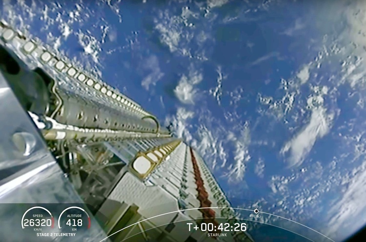 SpaceX вивела на орбіту чергову партію супутників Starlink SpaceX вивела на орбіту чергову партію супутників Starlink