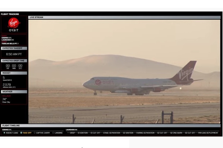 скрін-шот Virgin Orbit Річарда Бренсона вперше запустила ракету з комерційними супутниками