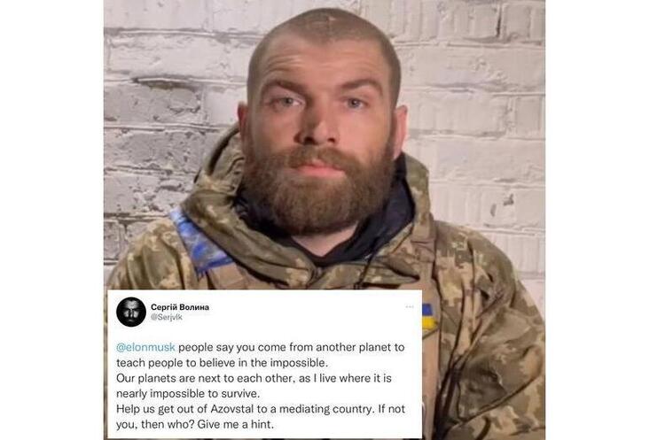 Facebook Майор Волина просить Ілона Маска допомогти евакуювати бійців «Азовсталі»