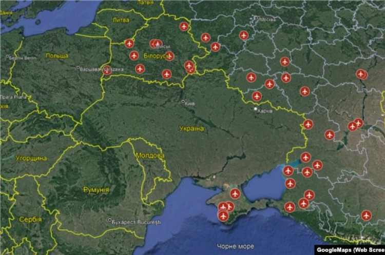 Google Maps Україна зазнала нового ракетного обстрілу з боку Білорусі