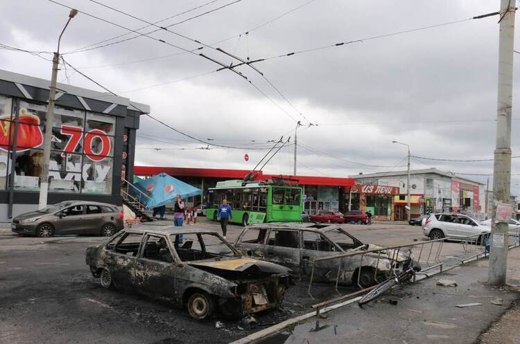 The occupiers shell a densely populated area of Kharkiv using cluster munitions The occupiers shell a densely populated area of Kharkiv using cluster munitions