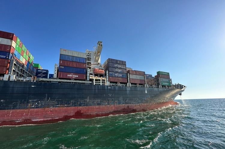 The first vessel has departed from the Odessa port through a temporary corridor The first vessel has departed from the Odessa port through a temporary corridor