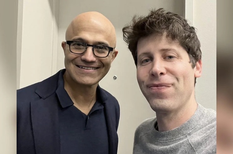 Голова корпорації Microsoft Сатья Наделла та співвласник s гендиректор OpenAI Сем Альтман Doomers vs boomers, або Як події довкола OpenAI вплинуть на майбутнє людства