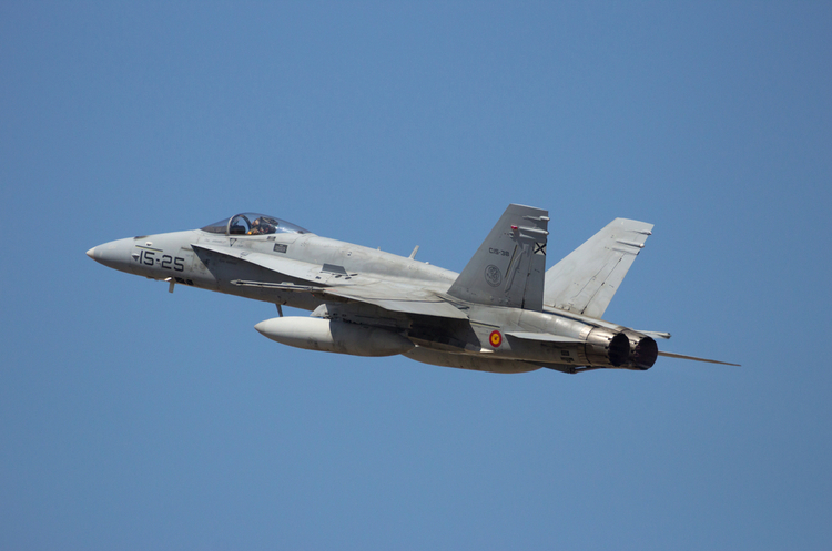 Винищувач F-18 Повітряних сил Іспанії, зображення ілюстративне МО України представило США список необхідного озброєння, який містить винищувачі F-18