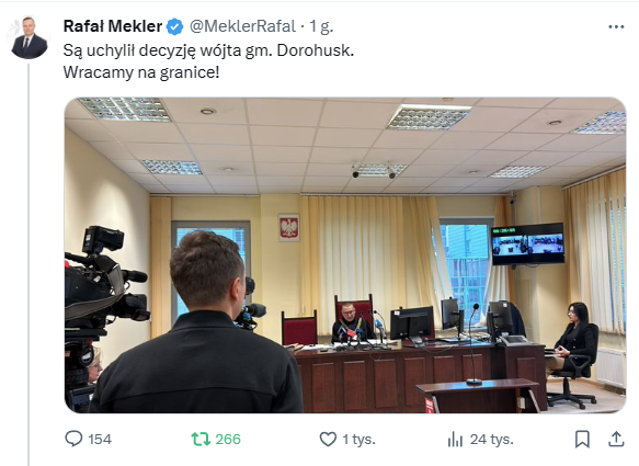 скріншот Польські протестувальники знову заблокують КПП “Дорогуськ” після рішення суду на їхню користь