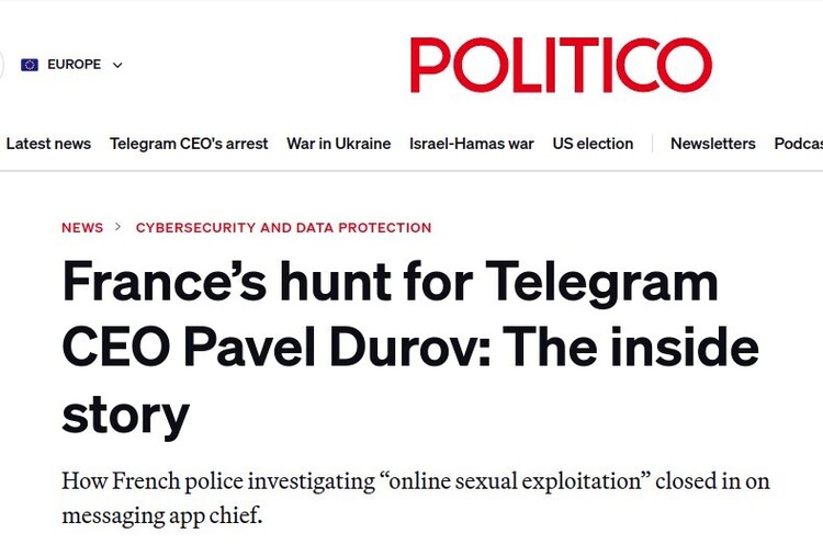 Politico: справа проти Дурова почалася з того, що Telegram відмовив поліції в проханні відкрити особистість гвалтівника Politico: справа проти Дурова почалася з того, що Telegram відмовив поліції в проханні відкрити особистість гвалтівника