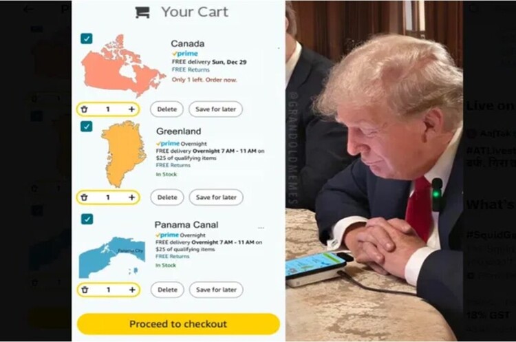 скріншот Син Трампа публікує меми про купівлю своїм батьком Канади, Гренландії і Панамського каналу