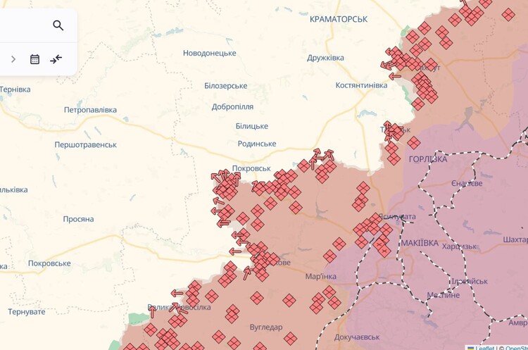 скріншот росіяни стискають мішок навколо Великої Новосілки – DeepState