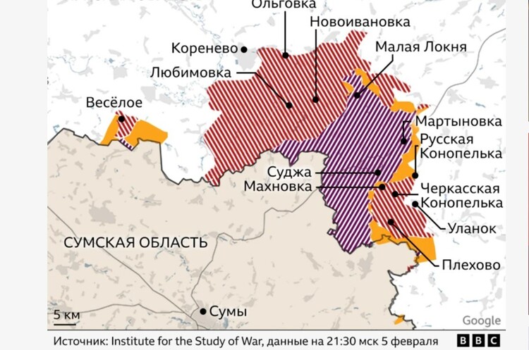 інфографіка ВВС Командир кадирівського «Ахмата» заявив, що ЗСУ обійшли позиції його батальйону при новому наступі в Курській області