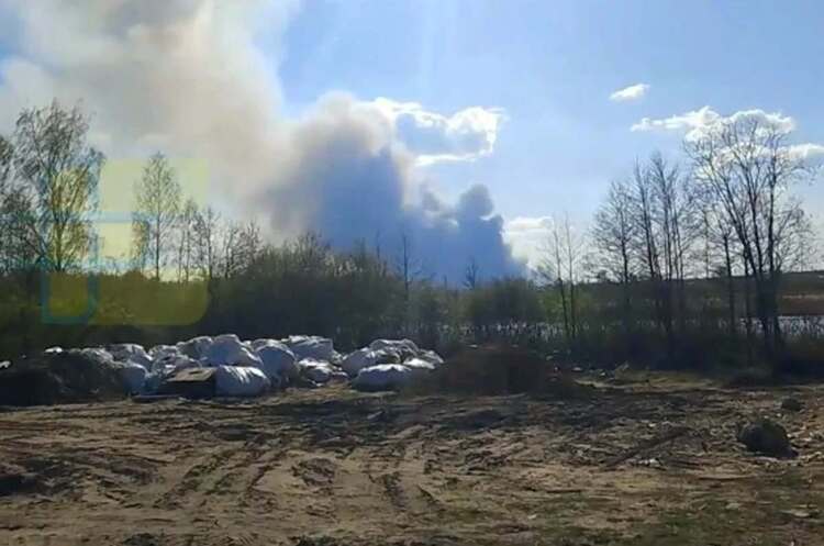 Скриншот з відео У Володимирській області рф пожежа на 51-му арсеналі ГРАУ