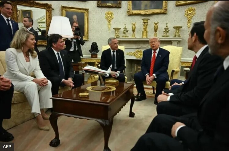 фото AFP Трамп вперше зустрівся з Марком Карні – новий прем’єр Канади попросив не називати його країну 51-м штатом