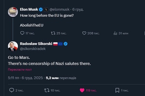 «Там немає цензури для нацистських привітань»: міністр МЗС Польщі запропонував Маску летіти на Марс «Там немає цензури для нацистських привітань»: міністр МЗС Польщі запропонував Маску летіти на Марс