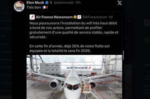 ���� ���������� ������������ � ���������, �� Air France ���������� Starlink �� ��� �����