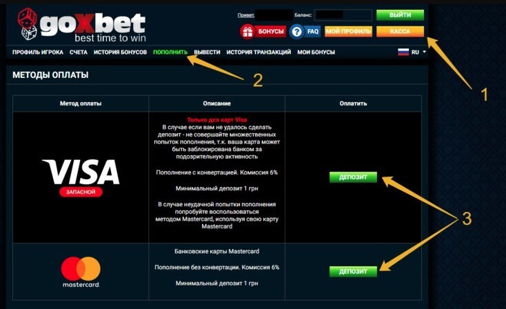 Казино Goxbet: особливості привітального бонусу