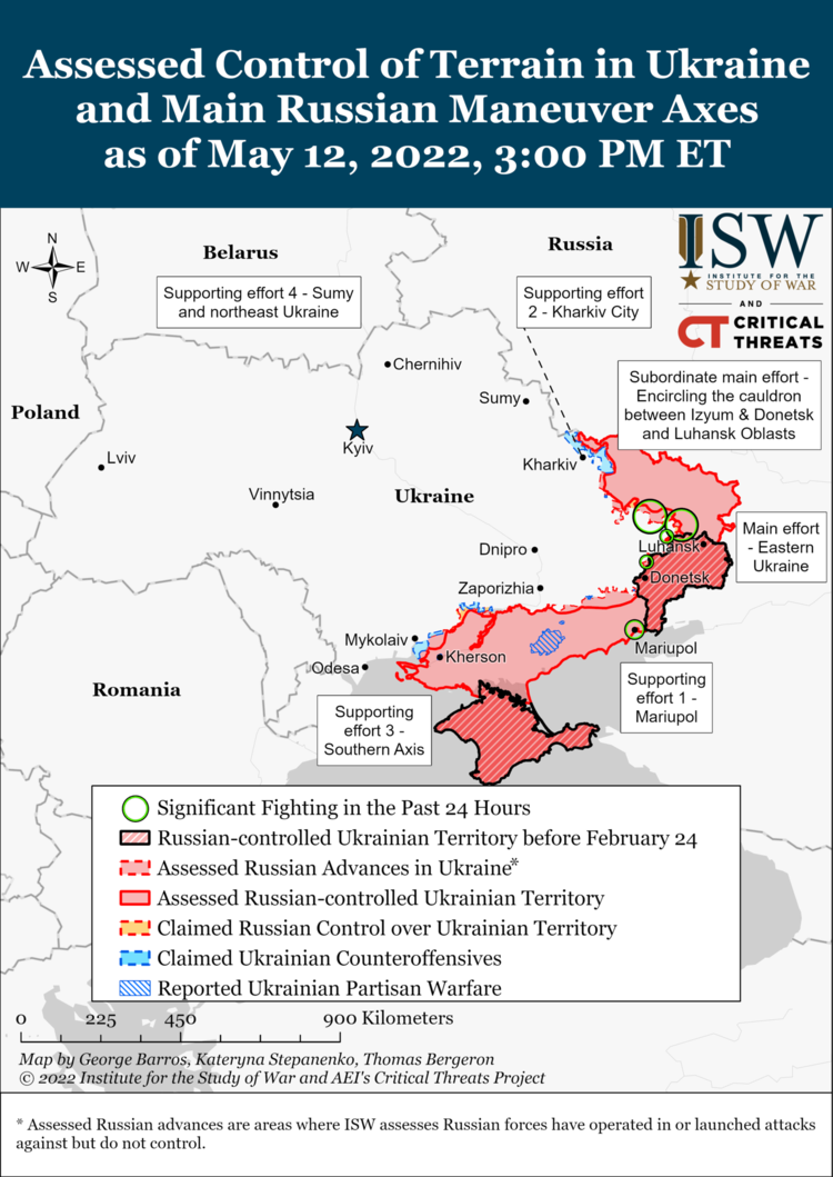 росія ймовірно відмовиться від спроб оточити українську армію в районі Ізюма та Дебальцеве – ISW